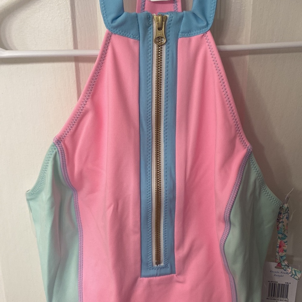 LoveShackFancy x Hurley Max Colorblock One Piece in Pink - Picture 4 of 9